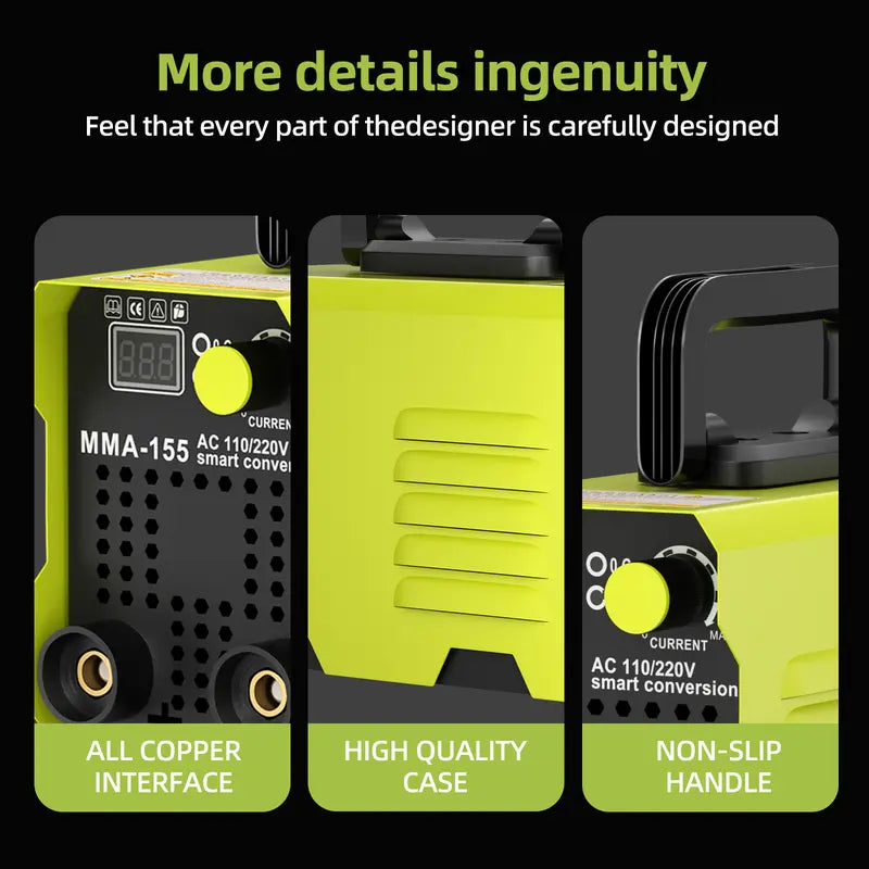 155Amp MINI Portable Welding Machine, AC 110/220V Smart Conversion, Compact and Lightweight Design, Ideal for Home, DIY Projects, Easy to Carry