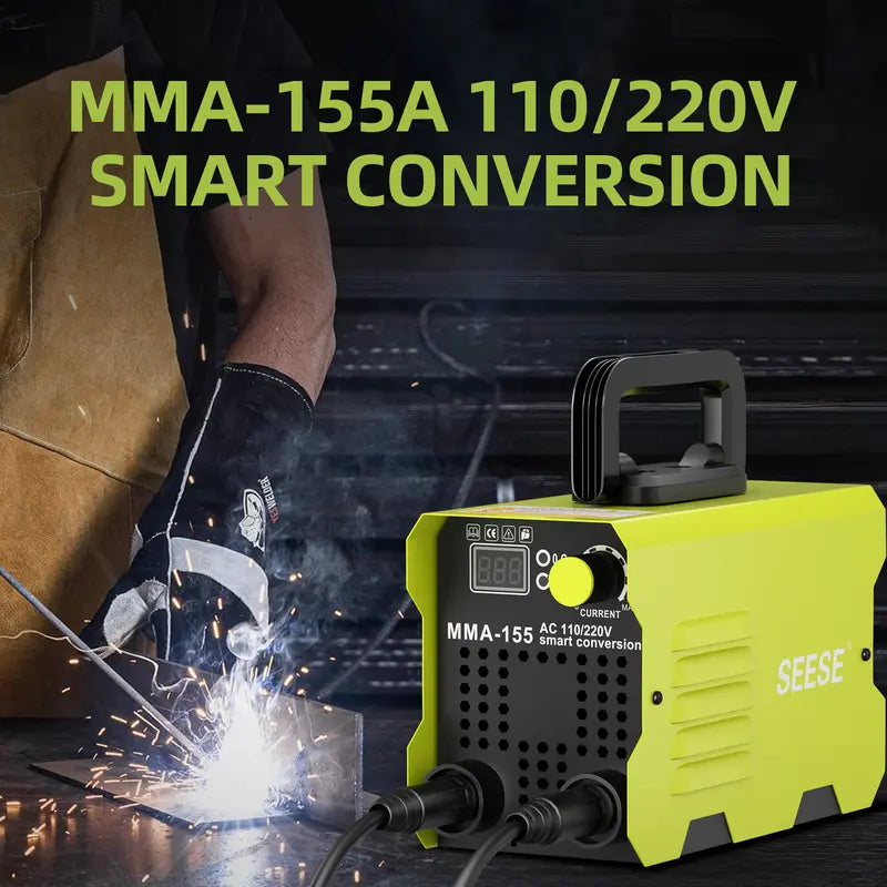 155Amp MINI Portable Welding Machine, AC 110/220V Smart Conversion, Compact and Lightweight Design, Ideal for Home, DIY Projects, Easy to Carry